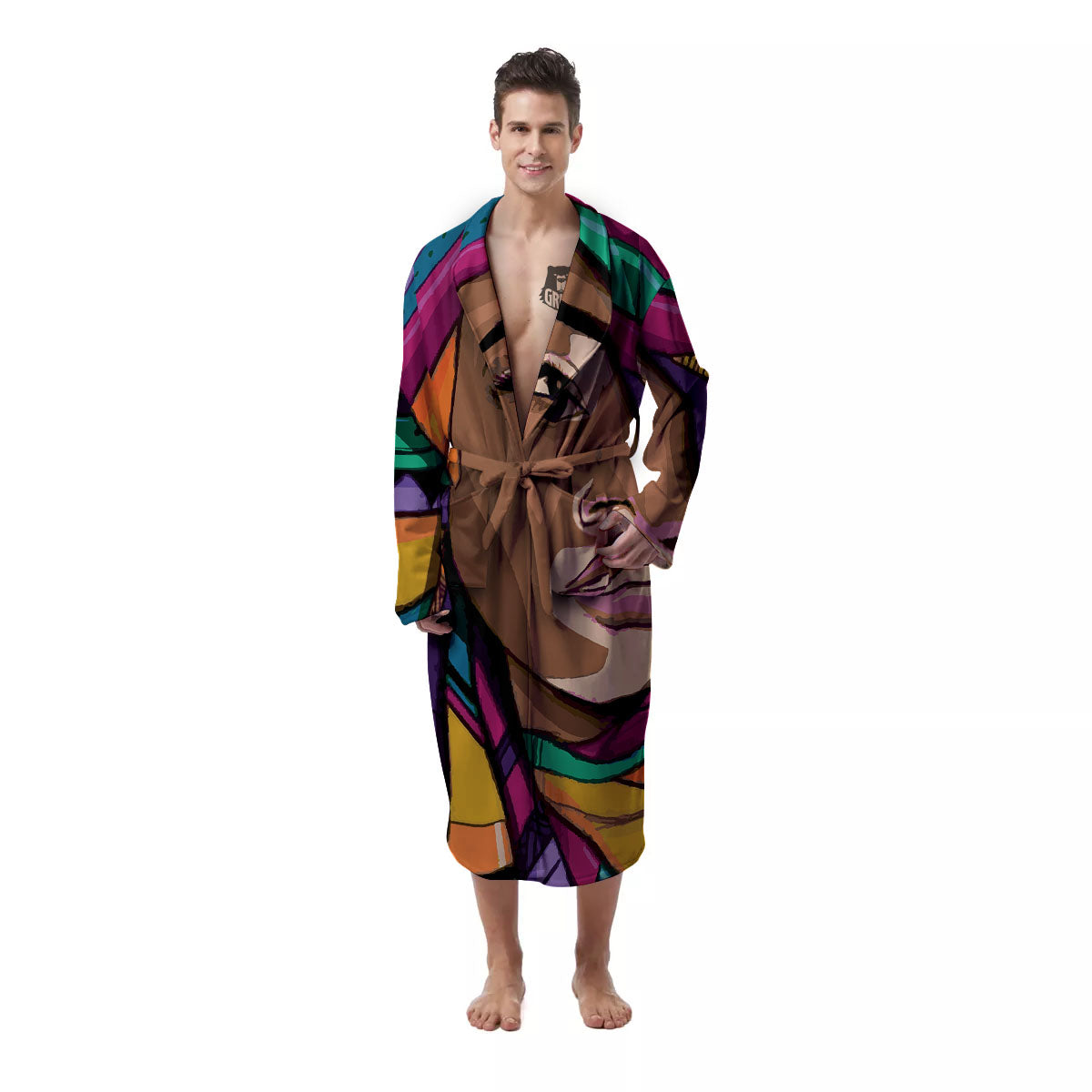 African Girl Art Print Men's Robe-grizzshop