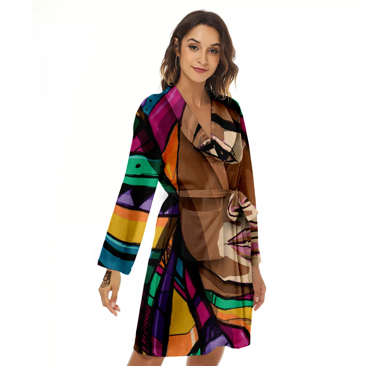 African Girl Art Print Women's Robe-grizzshop
