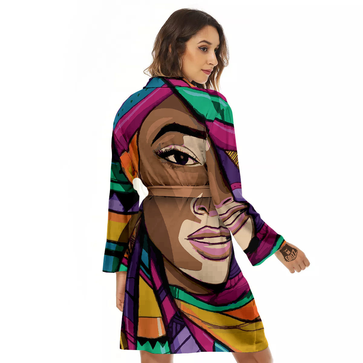 African Girl Art Print Women's Robe-grizzshop