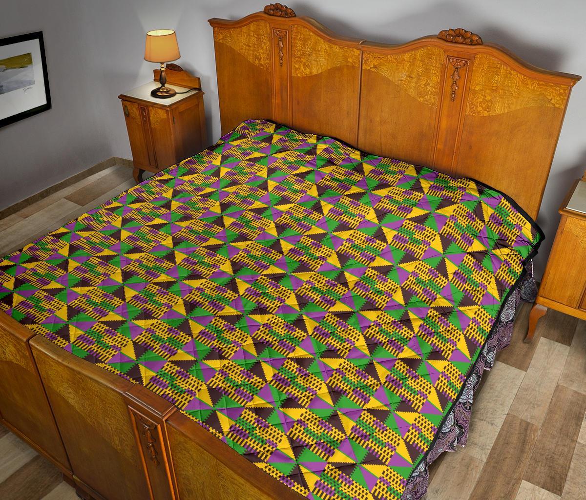 African Kente Pattern Print Quilt-grizzshop
