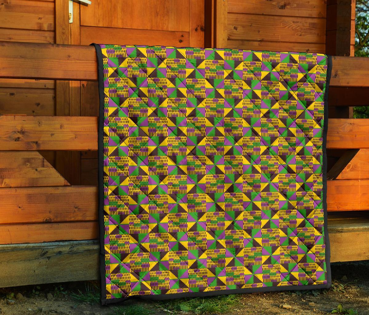African Kente Pattern Print Quilt-grizzshop