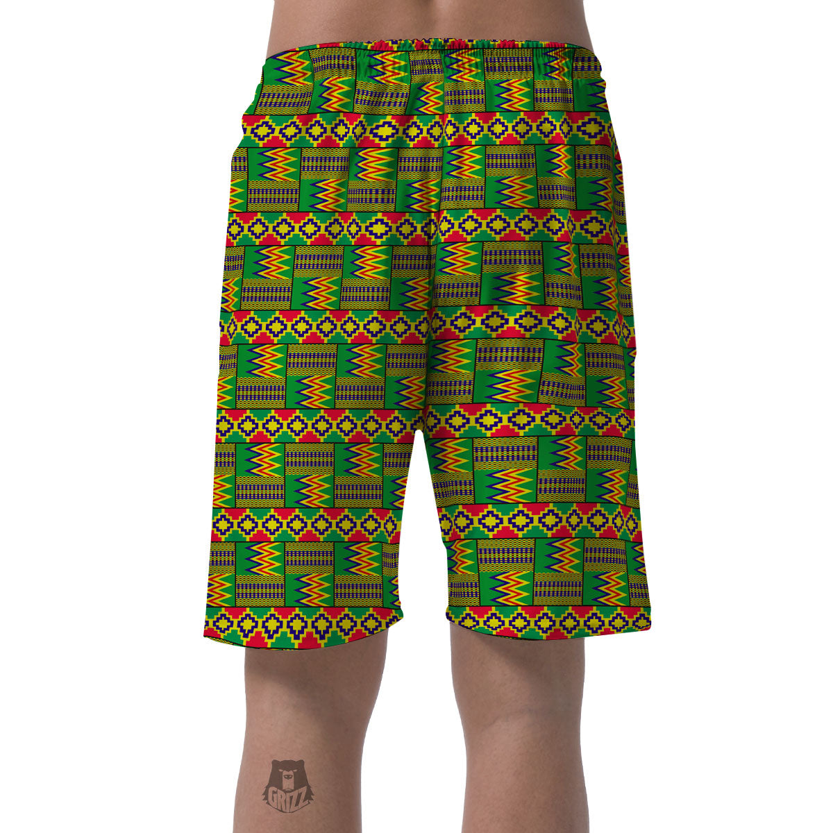 African Kente Print Pattern Men's Shorts-grizzshop