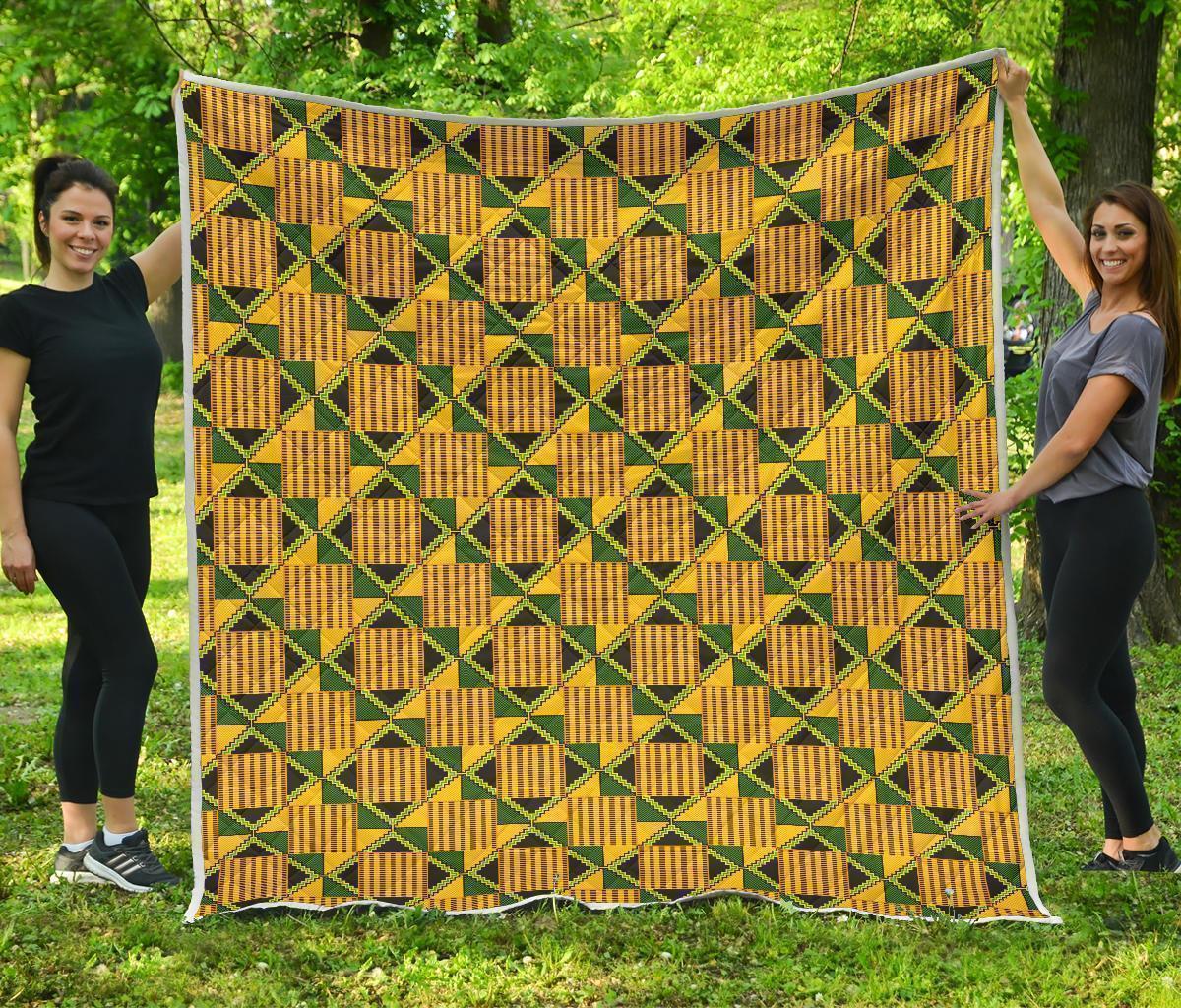 African Kente Print Pattern Quilt-grizzshop