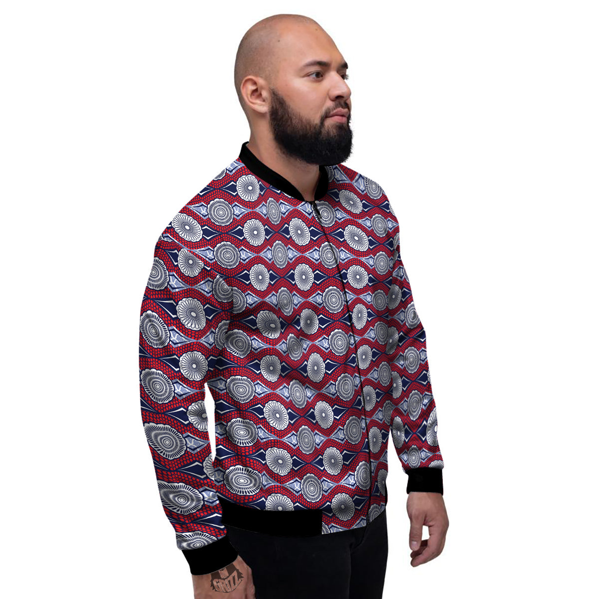 African Kitenge Print Men's Bomber Jacket-grizzshop