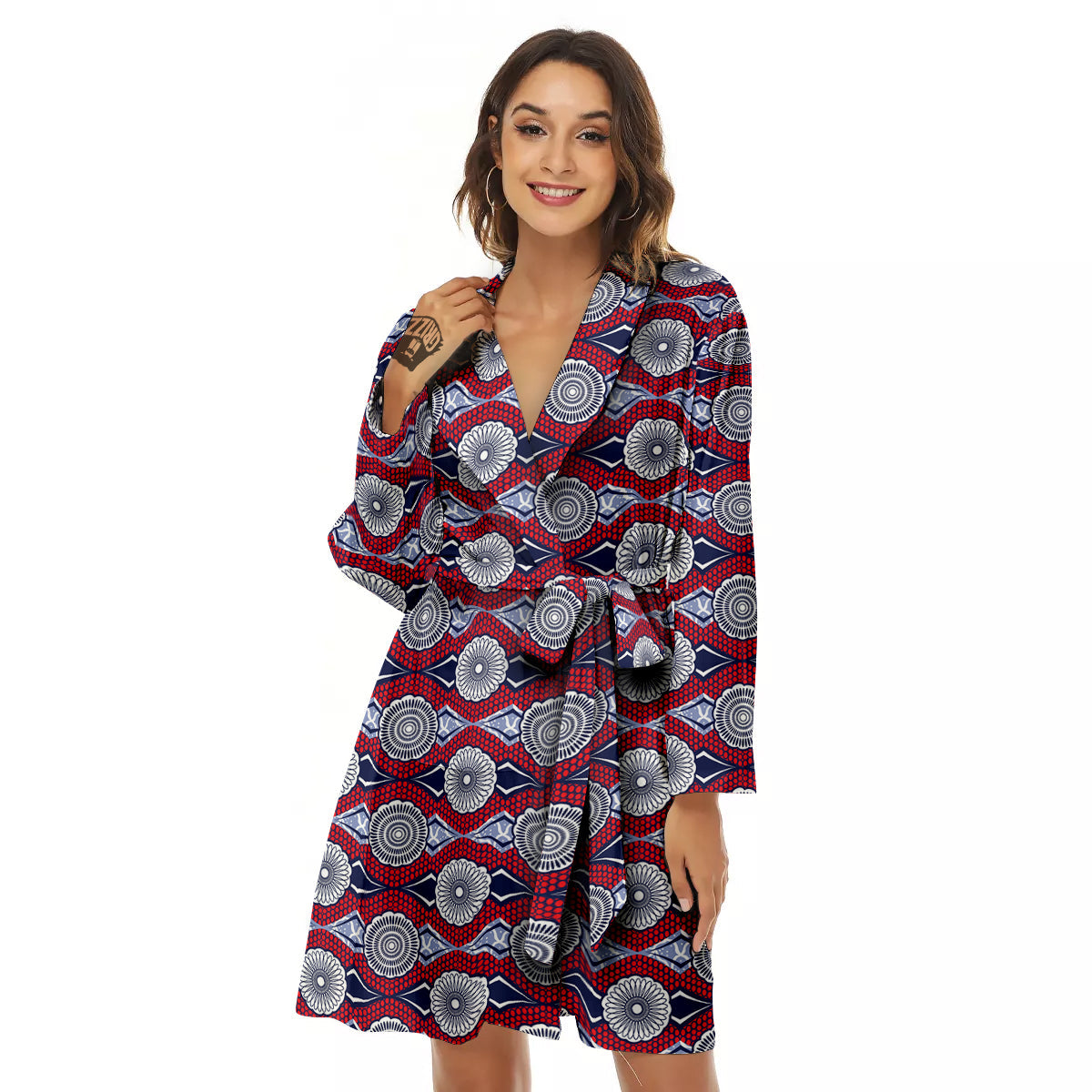 African Kitenge Print Women's Robe-grizzshop