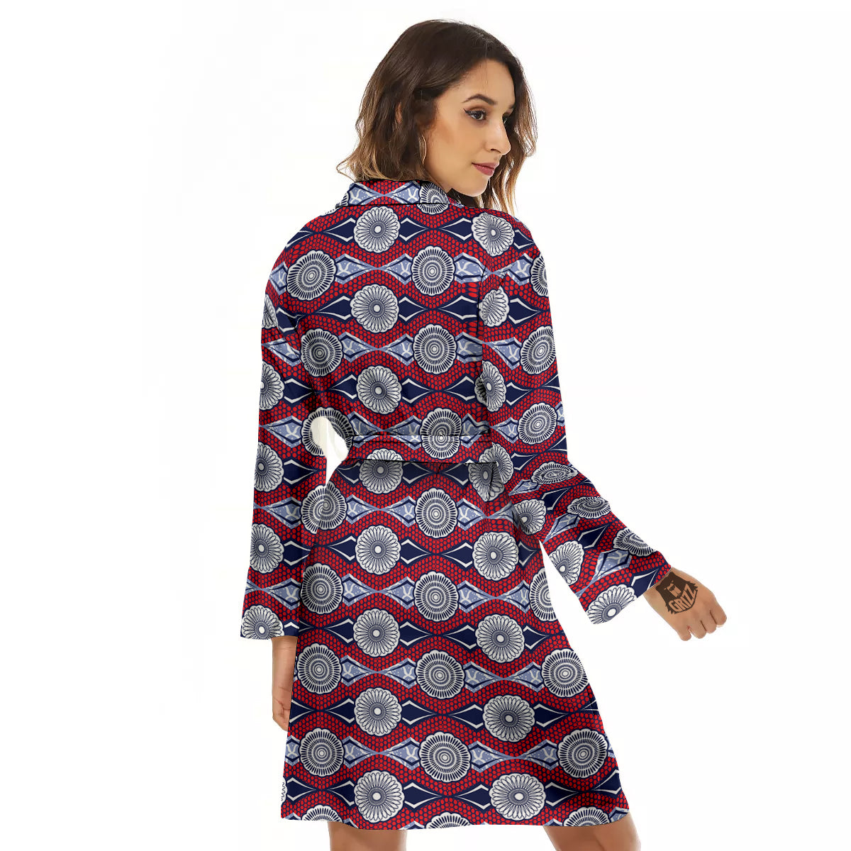 African Kitenge Print Women's Robe-grizzshop