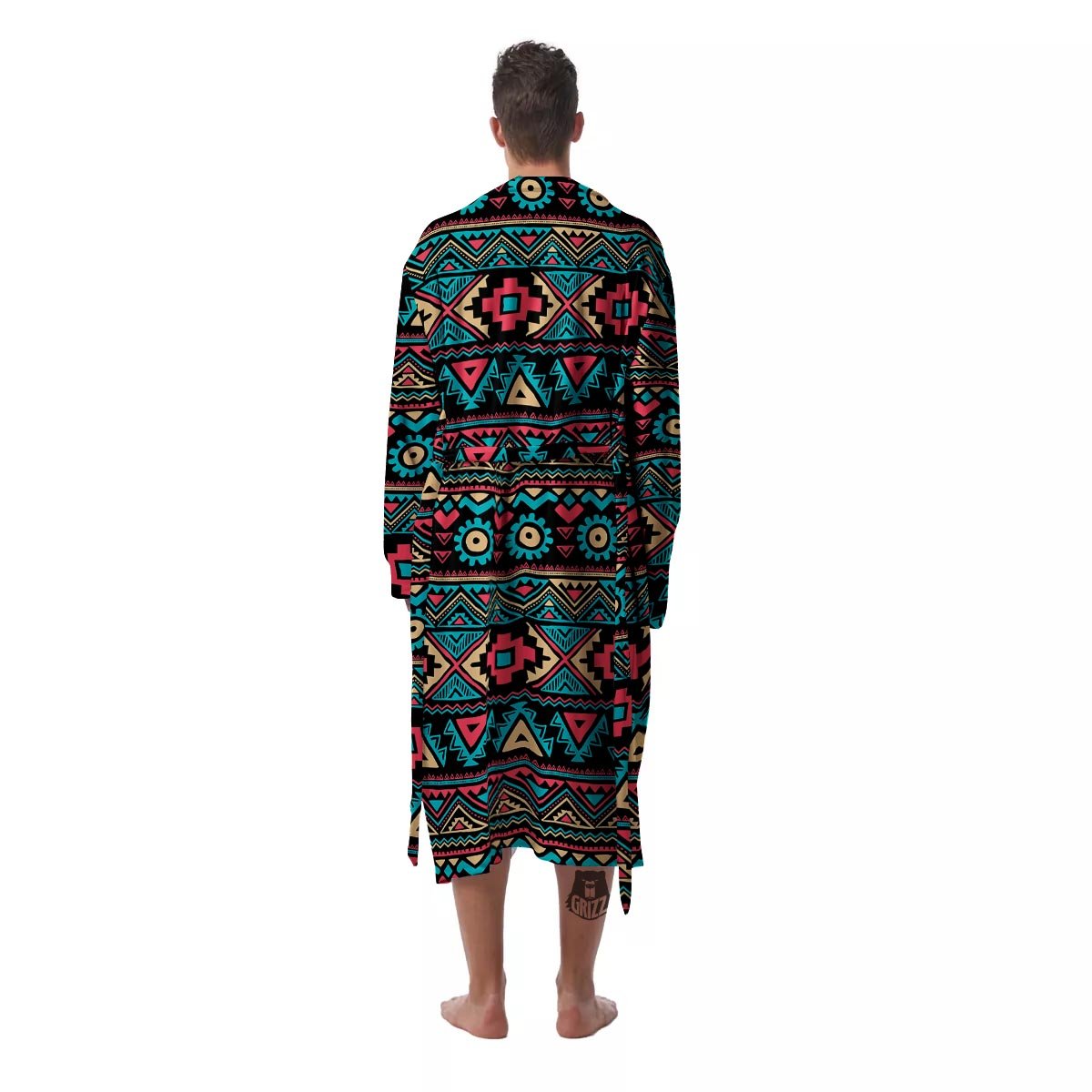 African Tribal Ethnic Print Pattern Men's Robe-grizzshop
