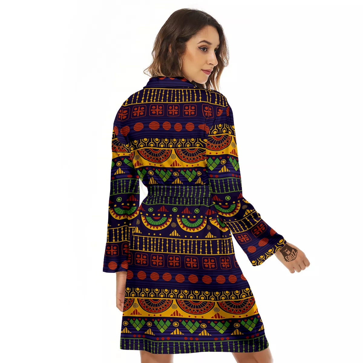 African Tribal Native Print Pattern Women's Robe-grizzshop