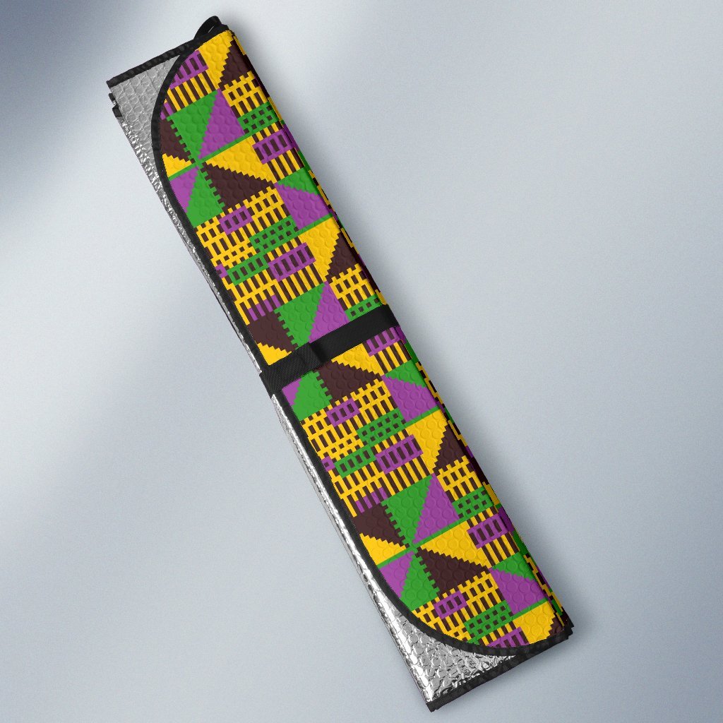 African Kente Pattern Print Car Sun Shade-grizzshop