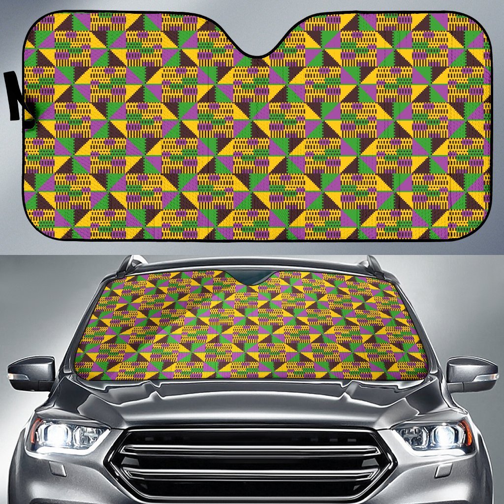 African Kente Pattern Print Car Sun Shade-grizzshop
