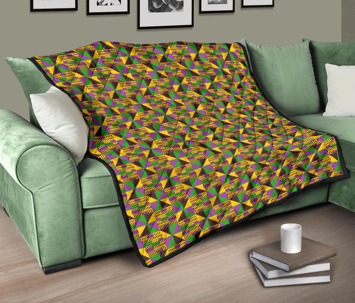 African Kente Pattern Print Quilt-grizzshop