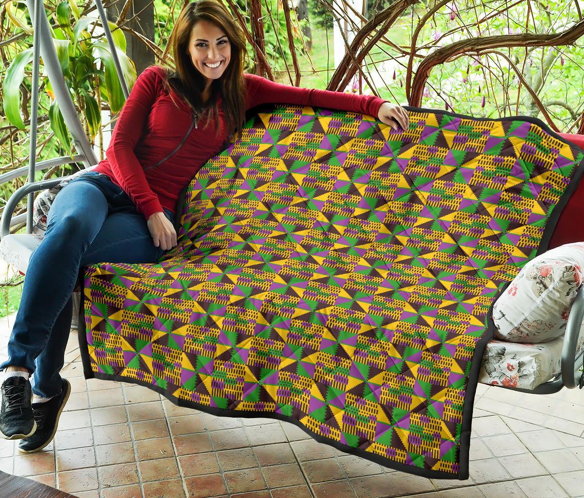 African Kente Pattern Print Quilt-grizzshop