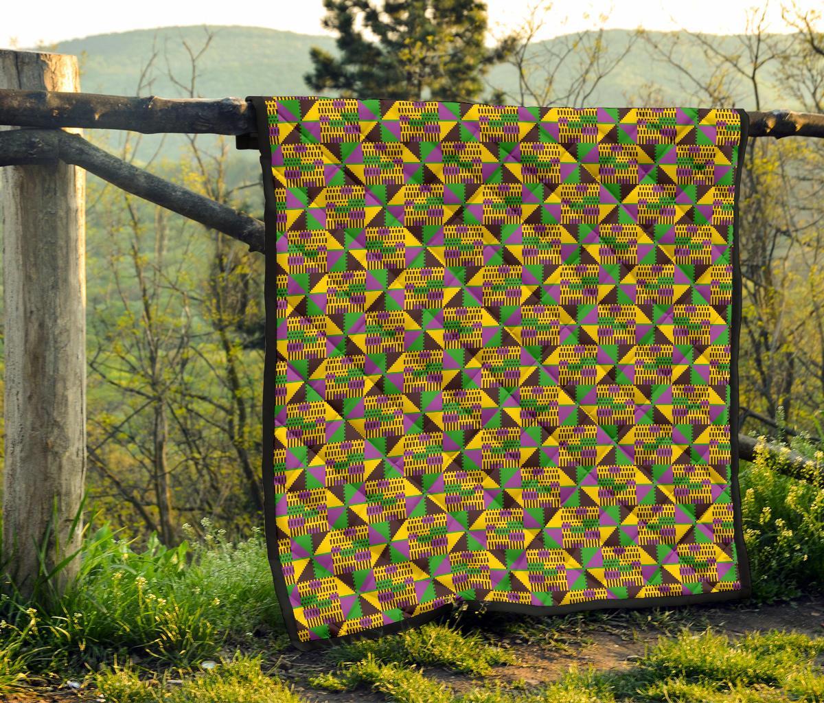 African Kente Pattern Print Quilt-grizzshop