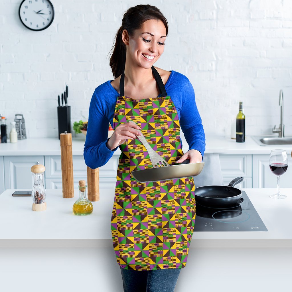 African Kente Pattern Print Women's Apron-grizzshop