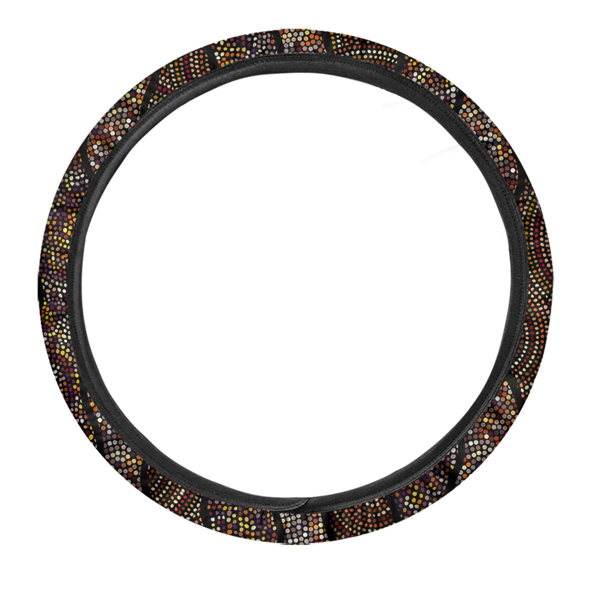 Afro African Dot Print Pattern Car Steering Wheel Cover-grizzshop