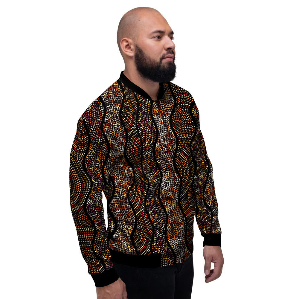Afro African Dot Print Pattern Men's Bomber Jacket-grizzshop