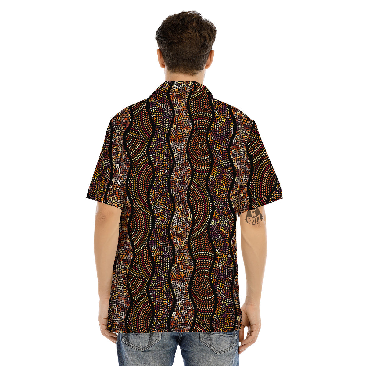 Afro African Dot Print Pattern Men's Hawaiian Shirt-grizzshop