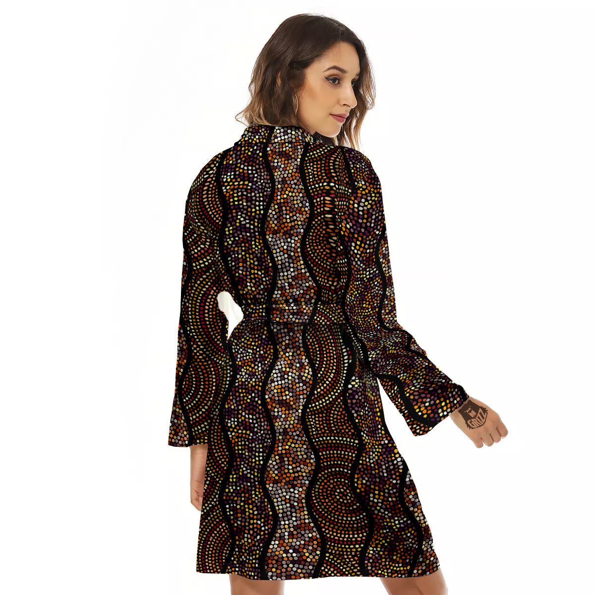 Afro African Dot Print Pattern Women's Robe-grizzshop