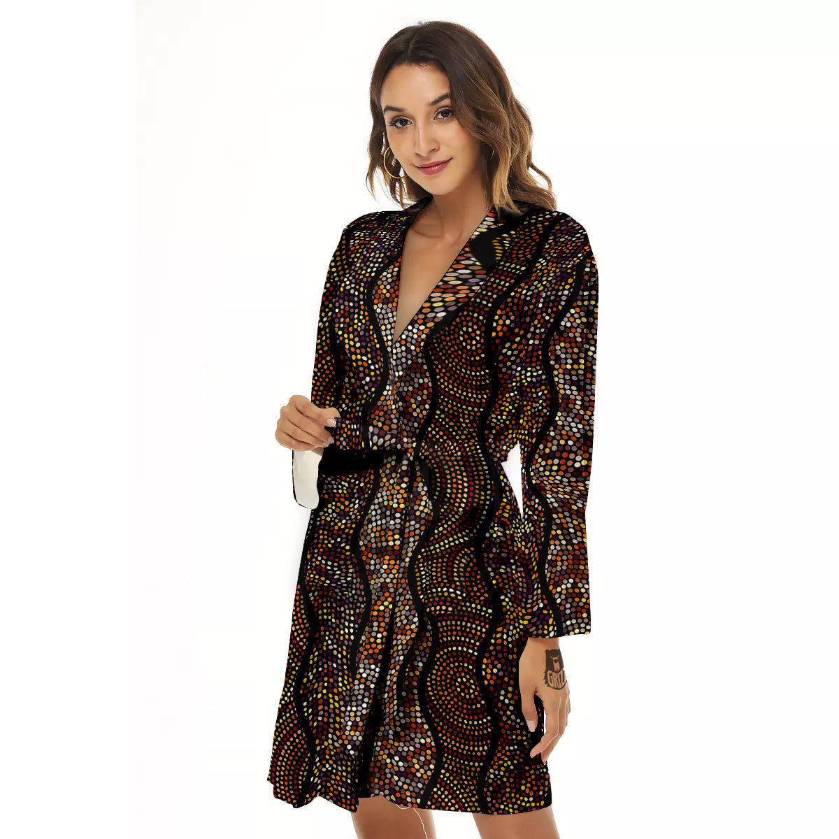 Afro African Dot Print Pattern Women's Robe-grizzshop