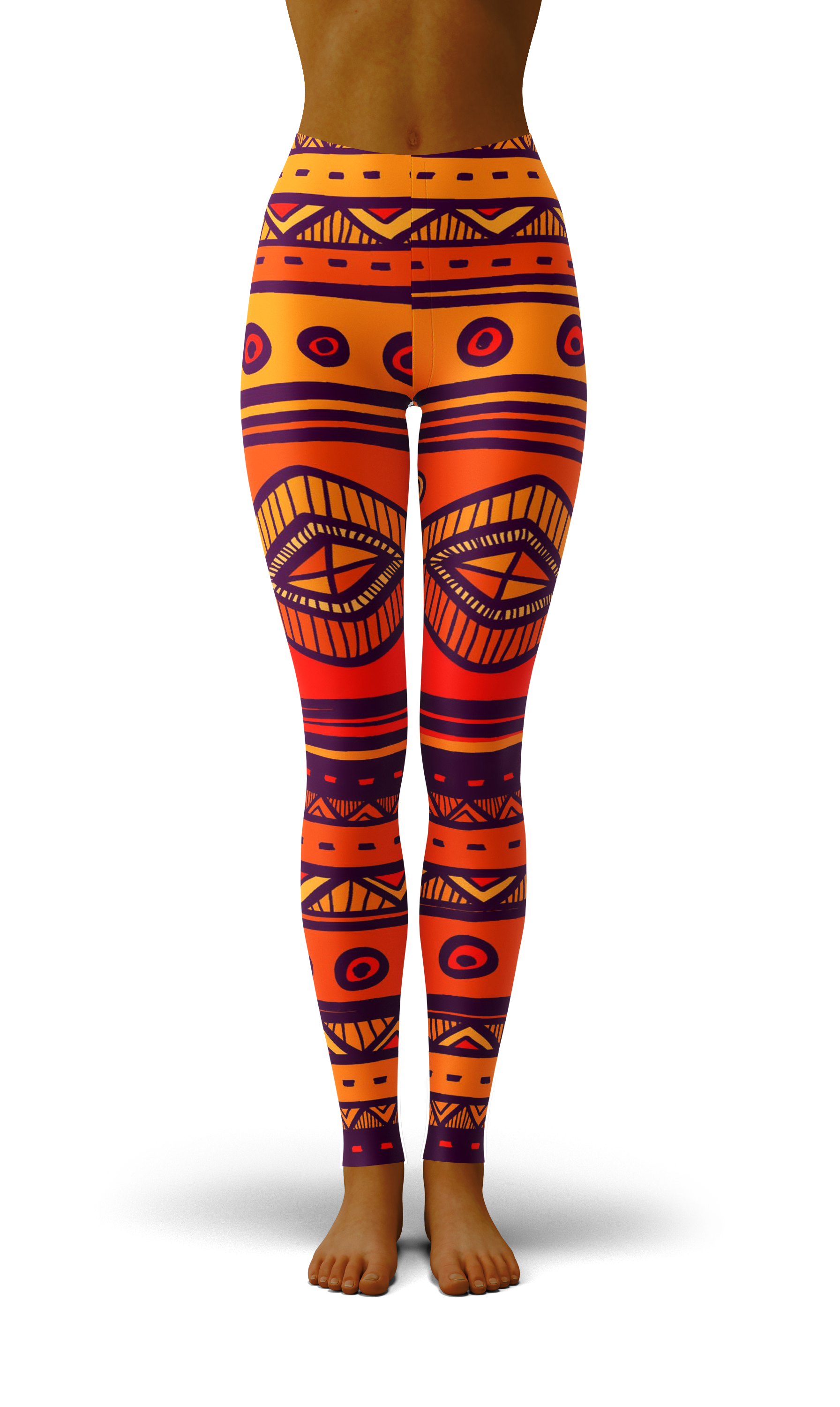Afro African Kente Art Style 3 Print Legging-grizzshop