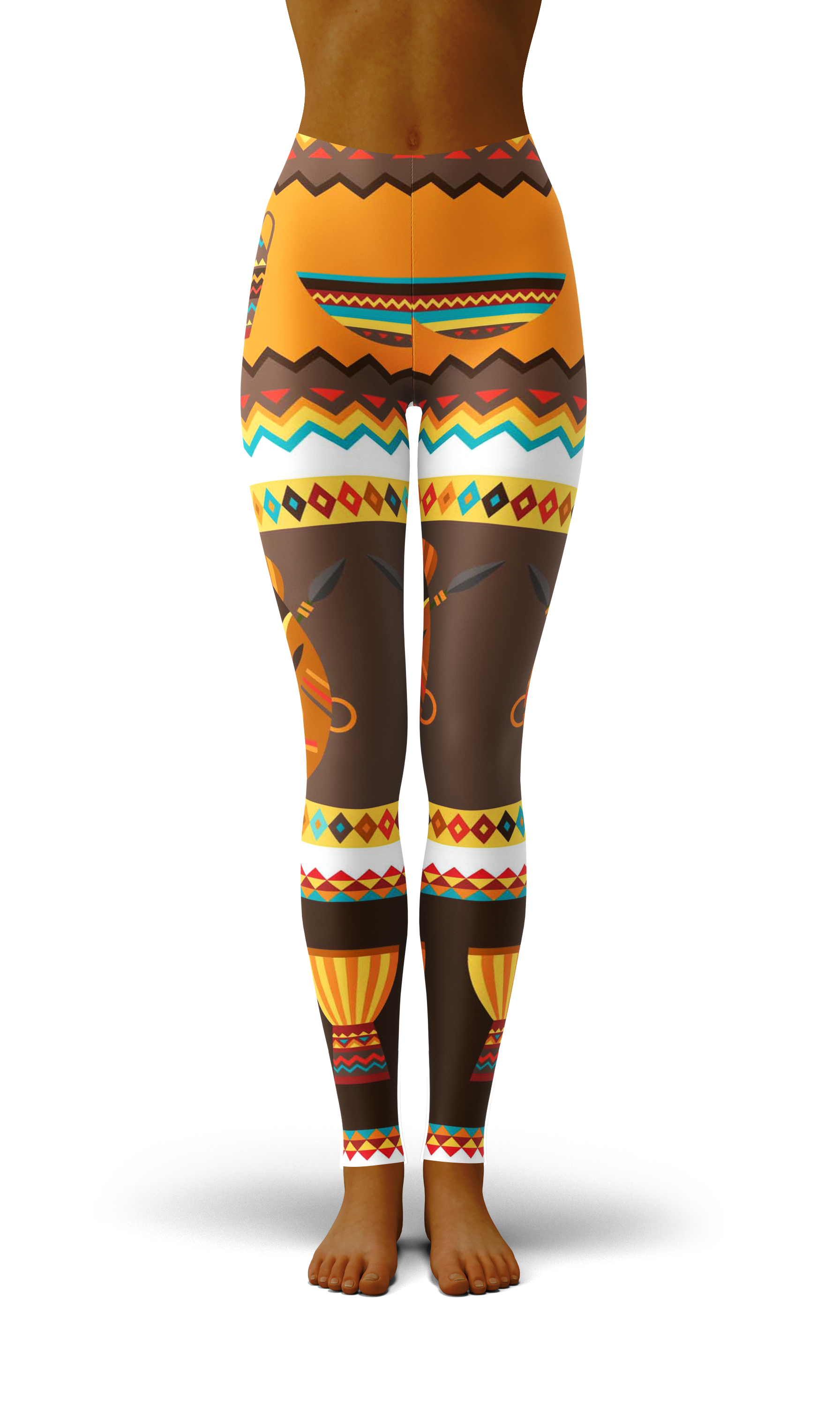 Afro African Kente Art Style 6 Print Legging-grizzshop