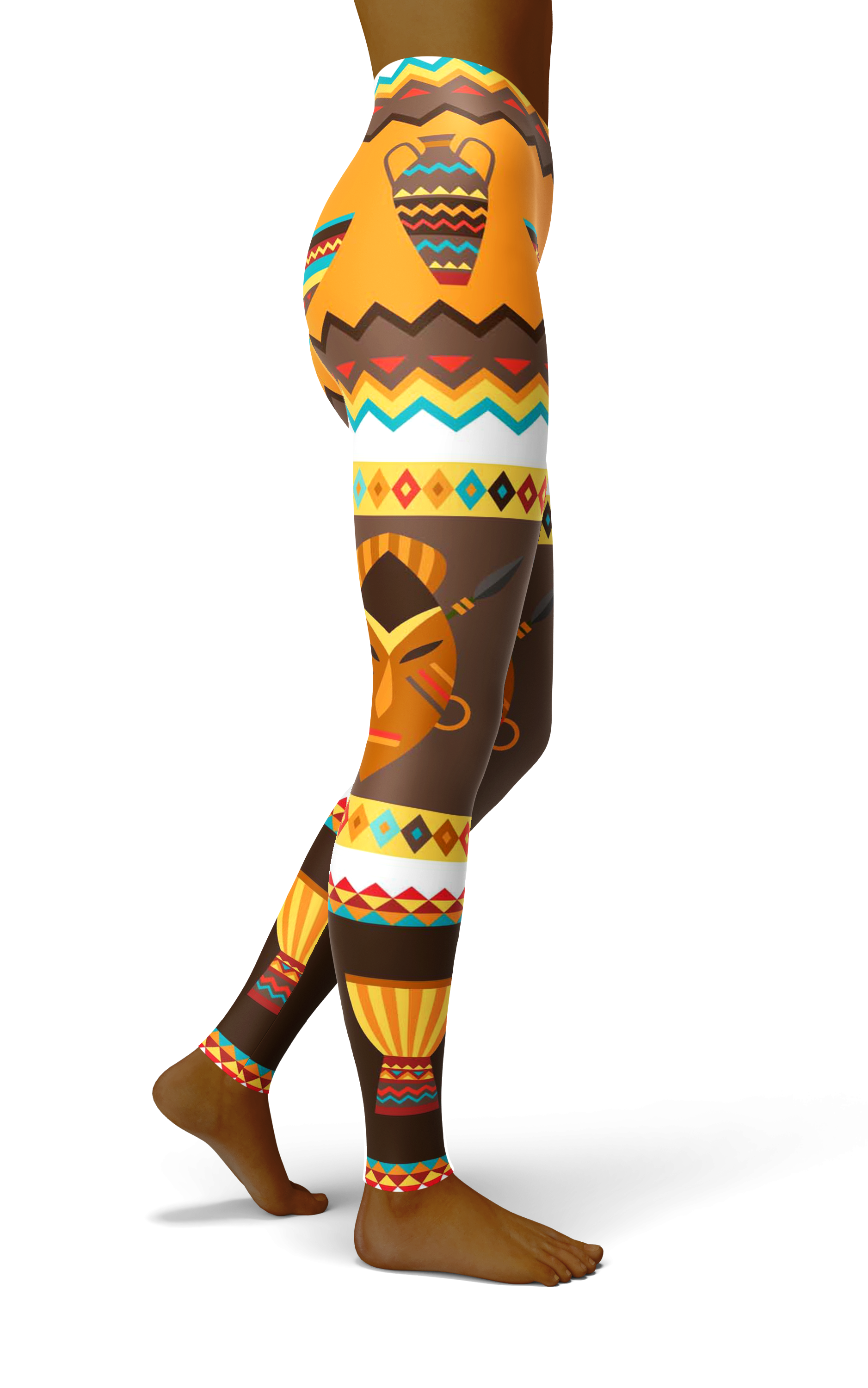 Afro African Kente Art Style 6 Print Legging-grizzshop