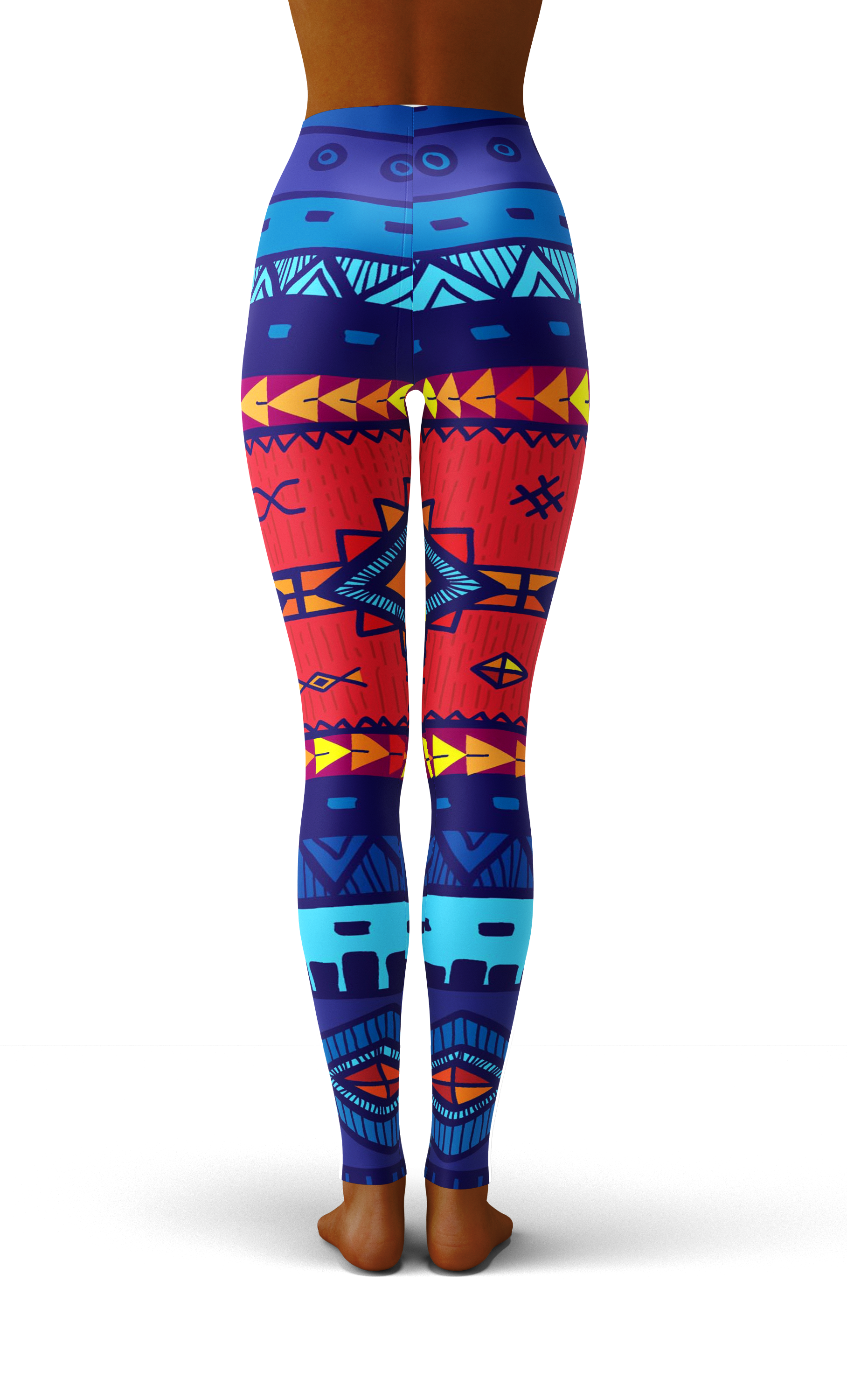Afro African Kente Blue Print Legging-grizzshop