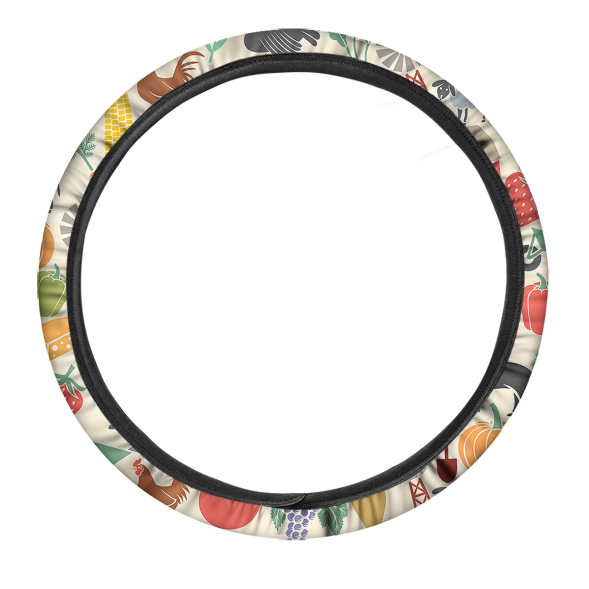 Agriculture Farming Colorful Print Pattern Car Steering Wheel Cover-grizzshop