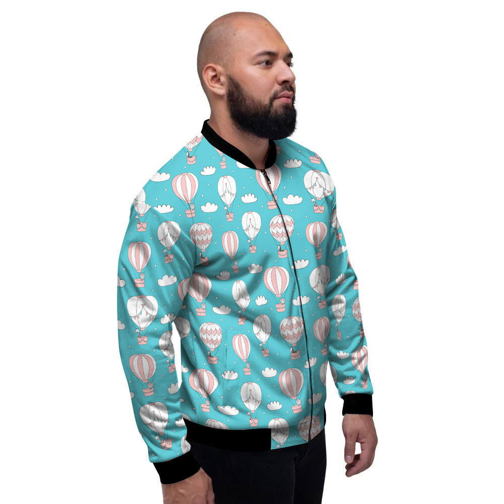 Air Balloon Cartoon Print Pattern Men's Bomber Jacket-grizzshop