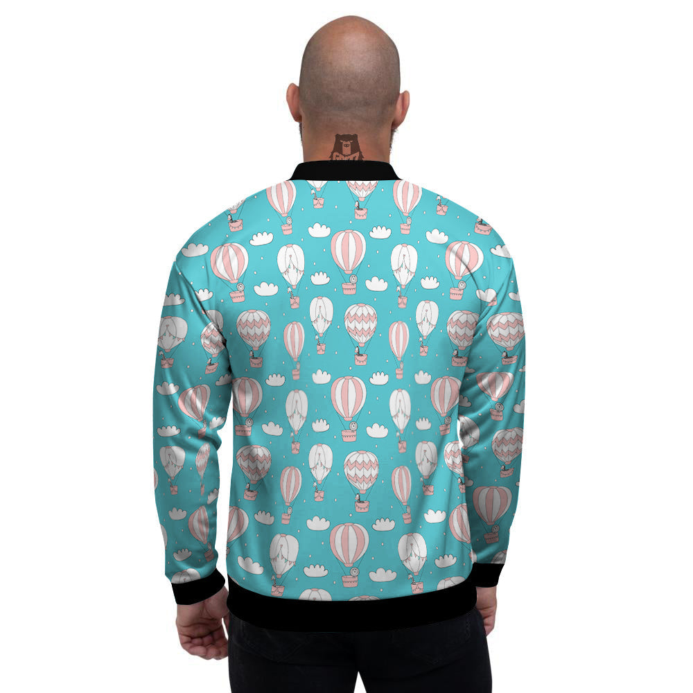 Air Balloon Cartoon Print Pattern Men's Bomber Jacket-grizzshop