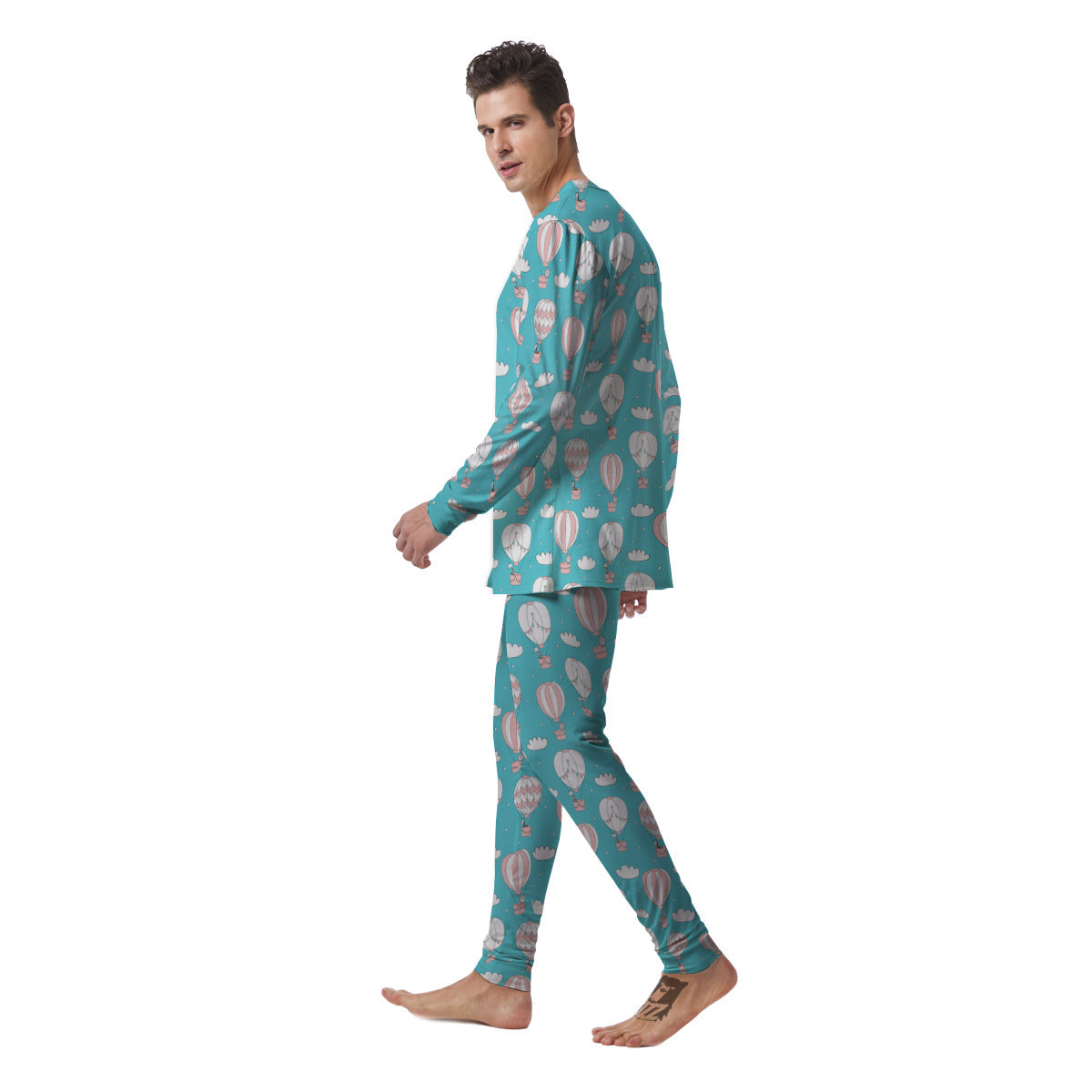Air Balloon Cartoon Print Pattern Men's Pajamas-grizzshop