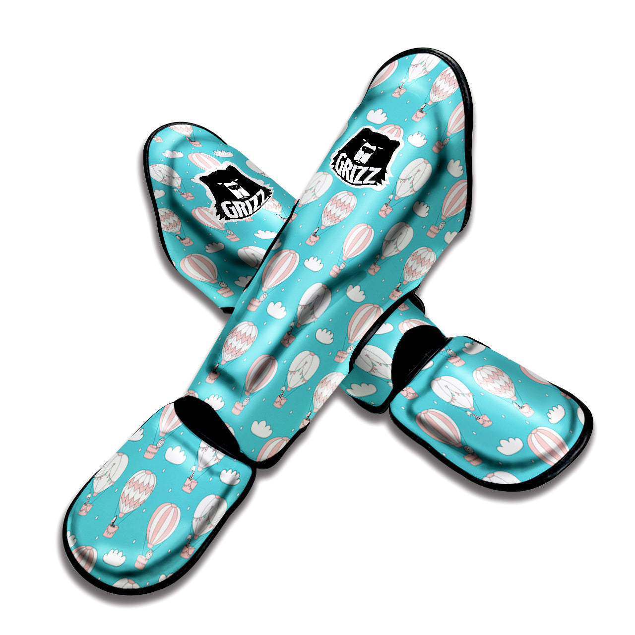Air Balloon Cartoon Print Pattern Muay Thai Shin Guards-grizzshop