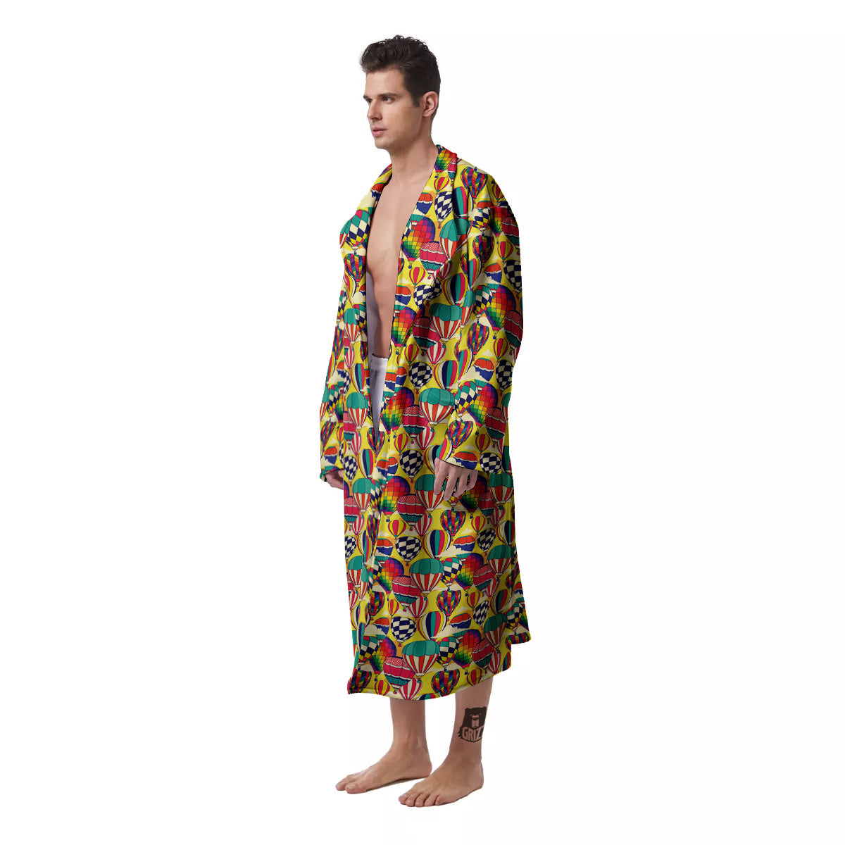 Air Balloon Colorful Print Pattern Men's Robe-grizzshop