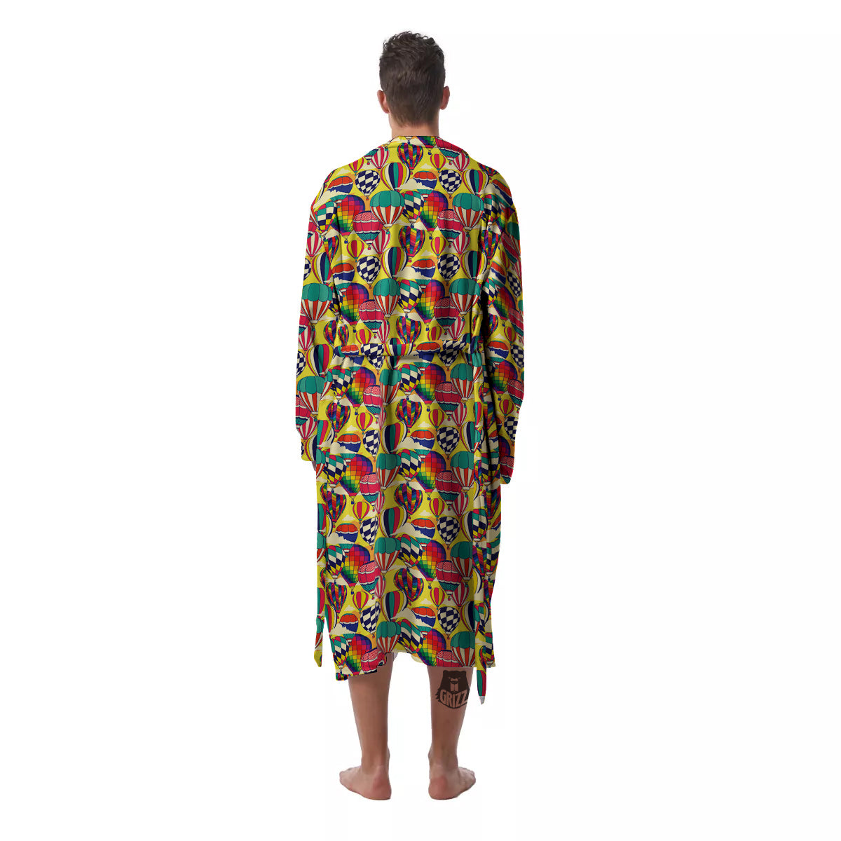 Air Balloon Colorful Print Pattern Men's Robe-grizzshop