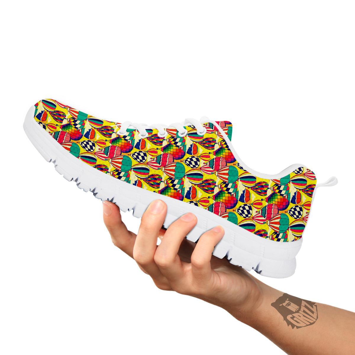 Air Balloon Colorful Print Pattern White Sneaker-grizzshop