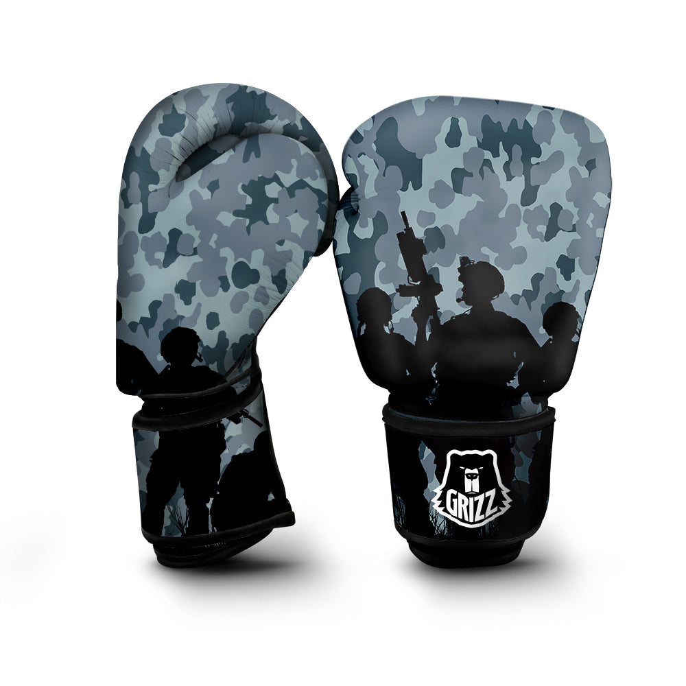 Air Force And Camouflage Print Boxing Gloves-grizzshop