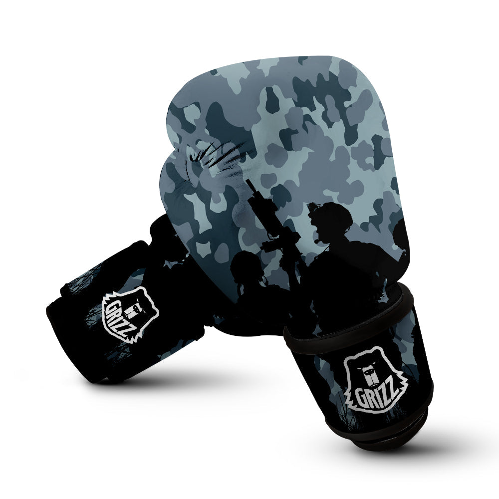 Air Force And Camouflage Print Boxing Gloves-grizzshop