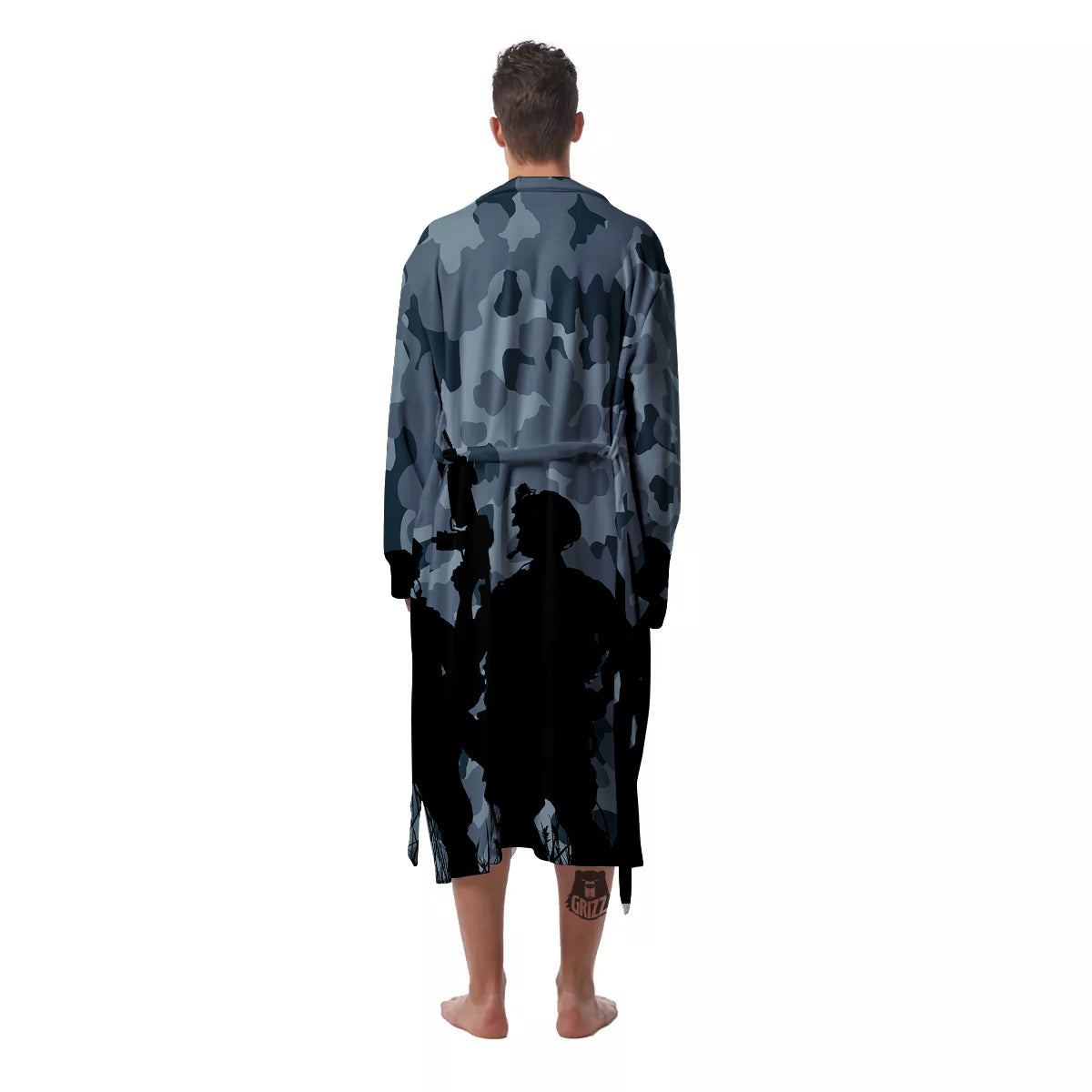 Air Force And Camouflage Print Men's Robe-grizzshop