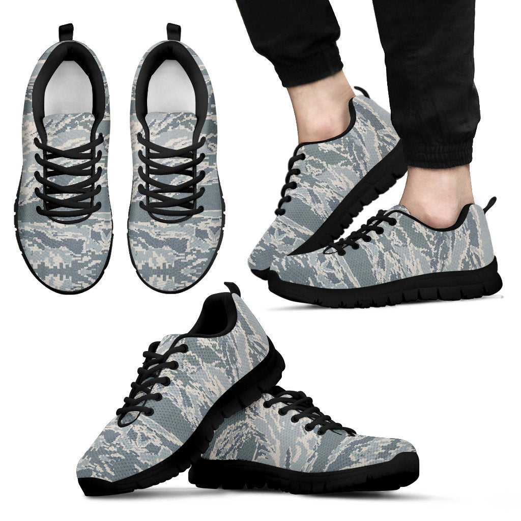 Firefighter Pattern Print Black Sneaker Shoes For Men Women