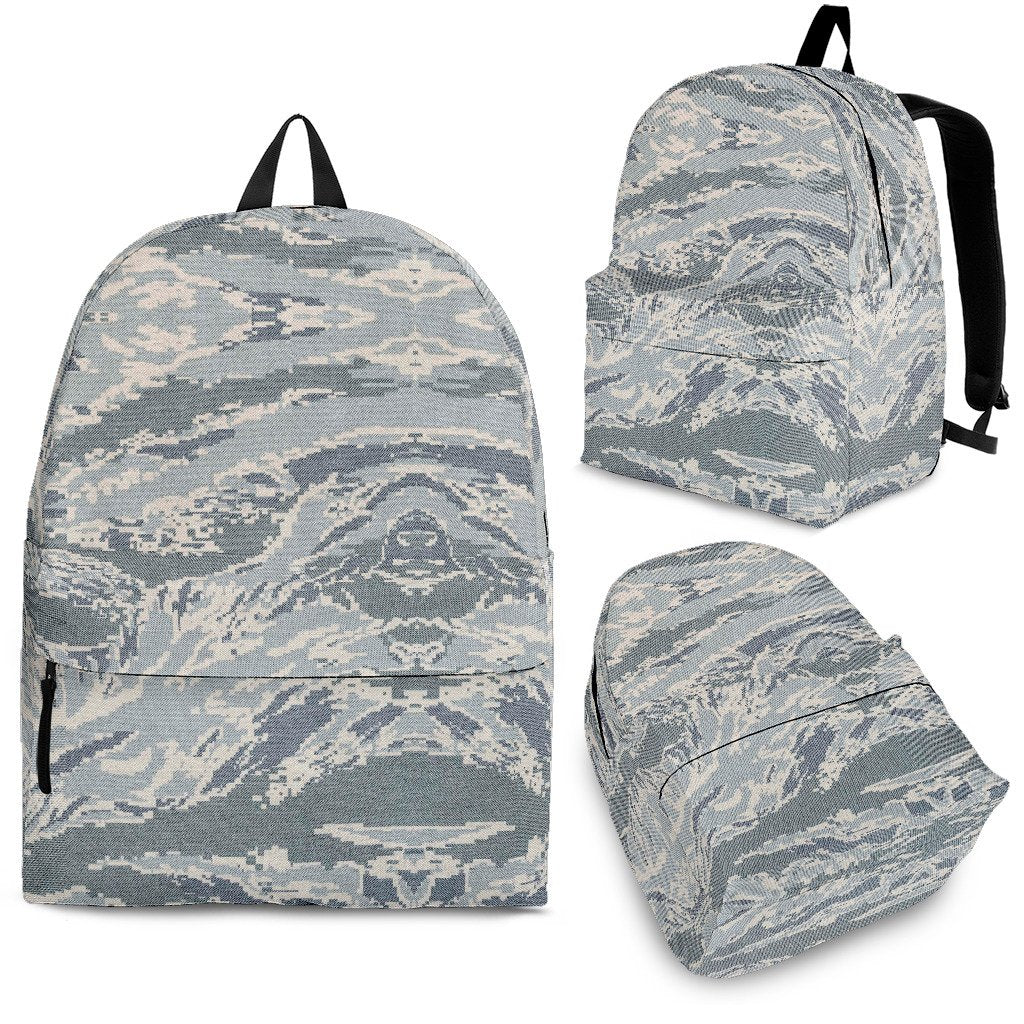 Air Force Military Camouflage White Snow Camo Pattern Print Premium Backpack-grizzshop