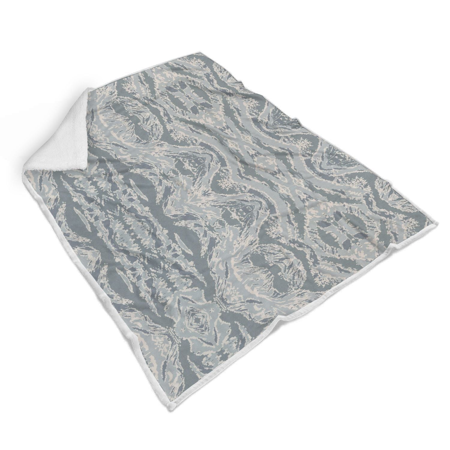 Air Force Military Camouflage White Snow Camo Pattern Print Throw Blanket-grizzshop
