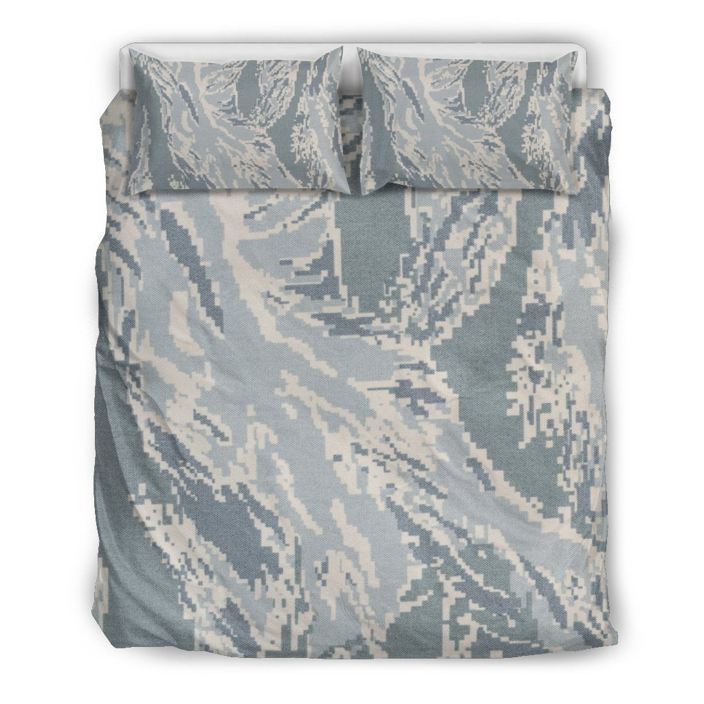Air Force Military Camouflage White Snow Camo Pattern Print Duvet Cover Bedding Set-grizzshop
