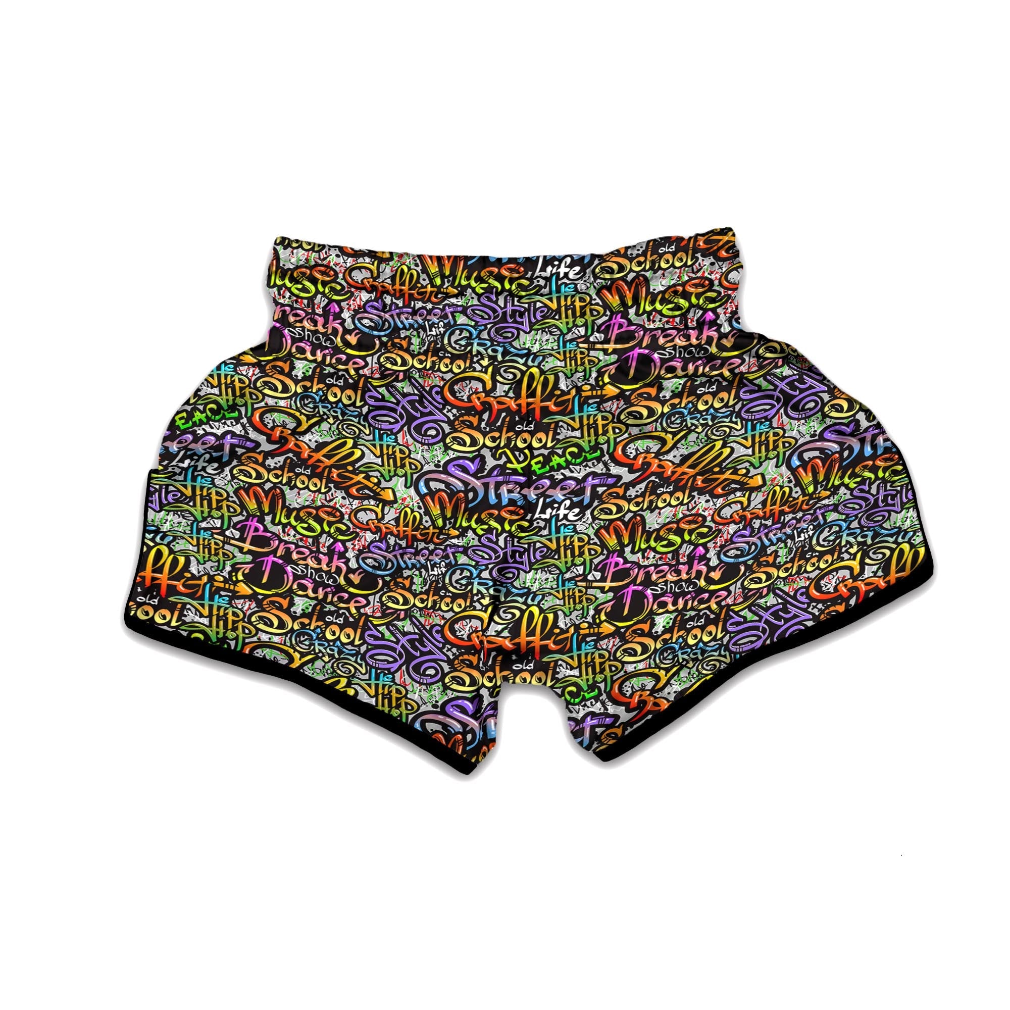 Airbrush Graffiti Print Muay Thai Boxing Shorts-grizzshop
