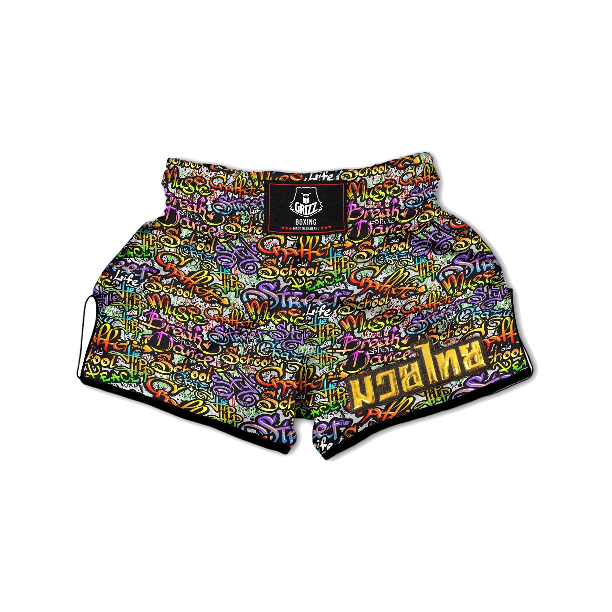 Airbrush Graffiti Print Muay Thai Boxing Shorts-grizzshop