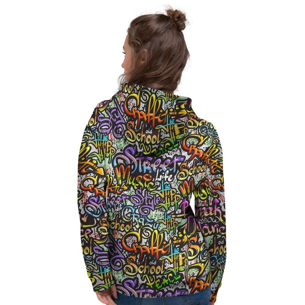 Airbrush Graffiti Print Women's Hoodie-grizzshop