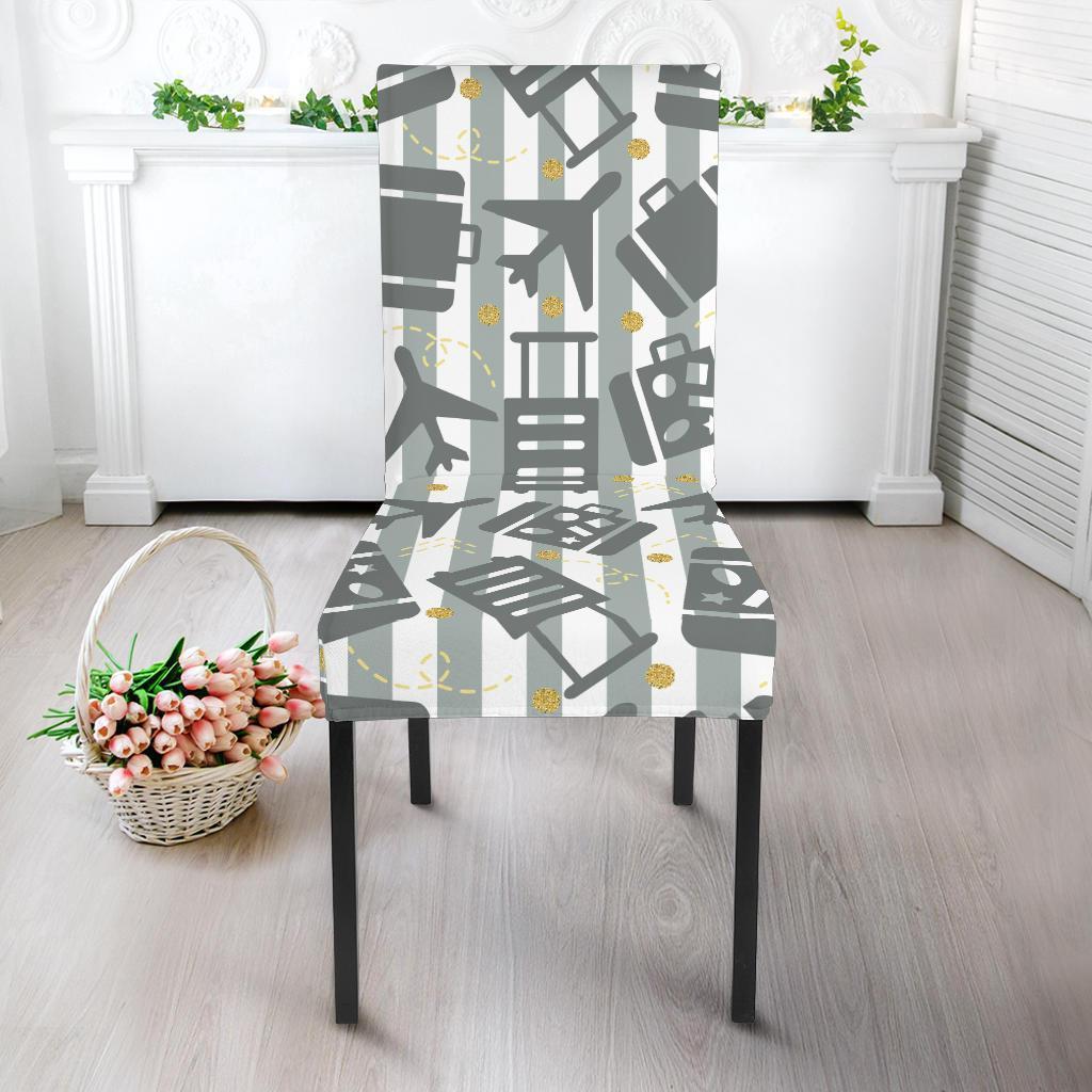 Airplane Luggage Pattern Print Chair Cover-grizzshop