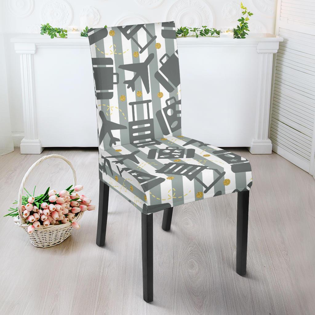 Airplane Luggage Pattern Print Chair Cover-grizzshop