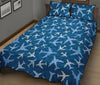 Airplane Pattern Print Bed Set Quilt-grizzshop