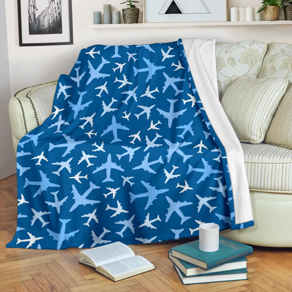 Airplane Pattern Print Blanket-grizzshop