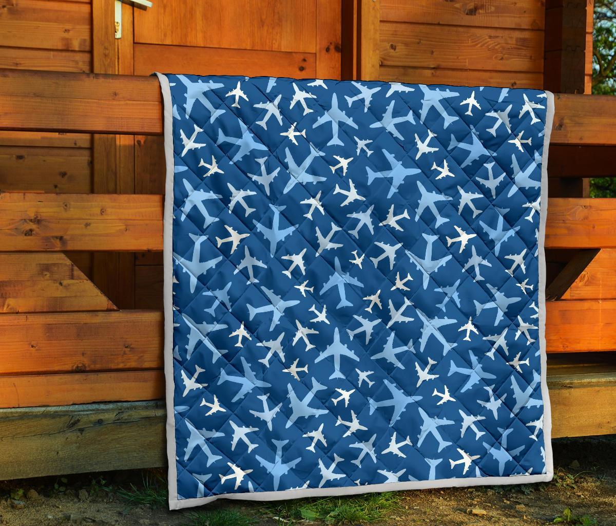 Airplane Pattern Print Quilt-grizzshop